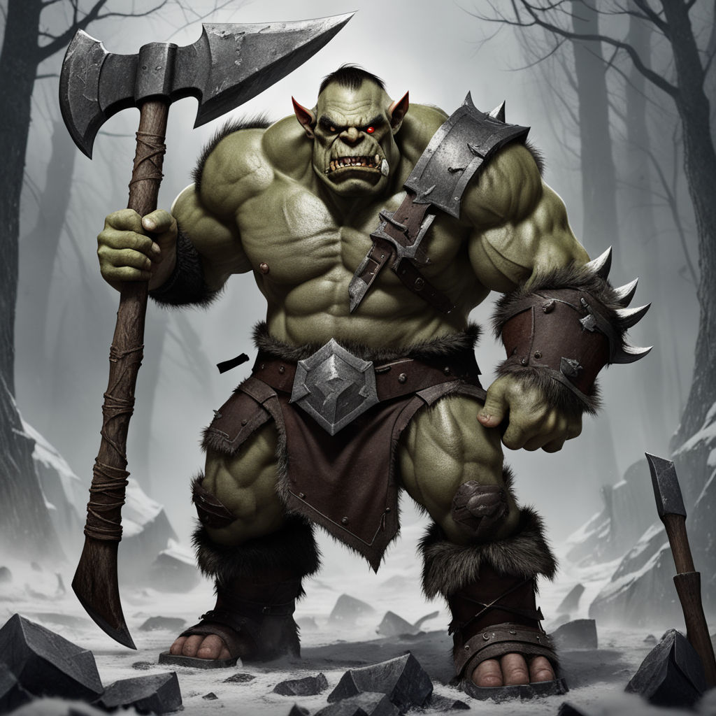 half orc barbarian maul