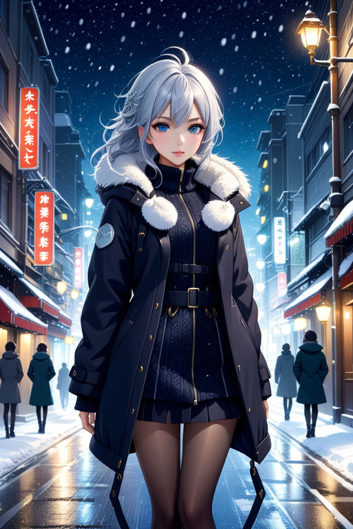 Female Anime Characters in Winter Wears by @artfinity007 Visit