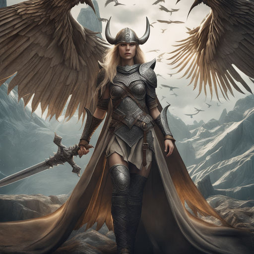 gorgeous Valkyrie, Norse Mythology, cinematic light