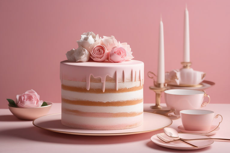 Light Pink Cake with Gold Drip - Alyssas Cakery