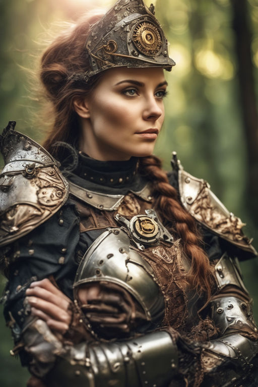 female steampunk knight