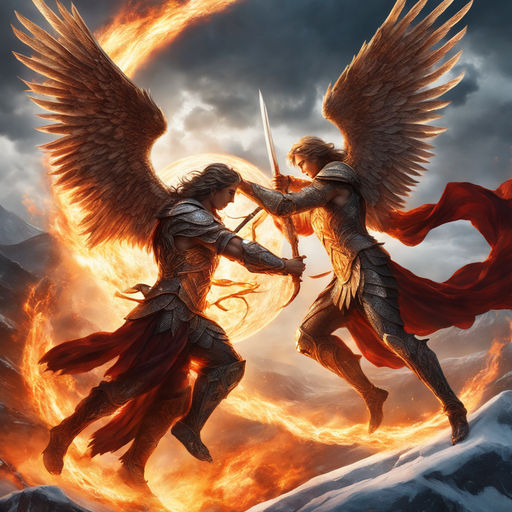 angels fighting demons background