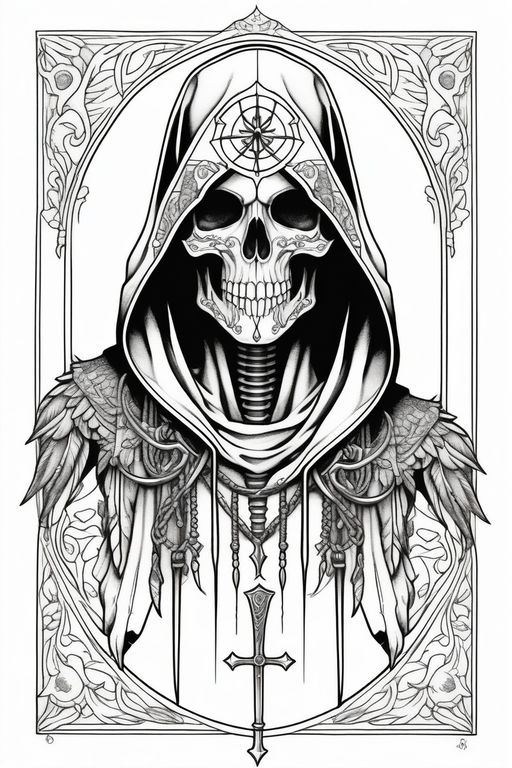 Blackwork Death Tarot Rat King Tattoo Idea - BlackInk AI