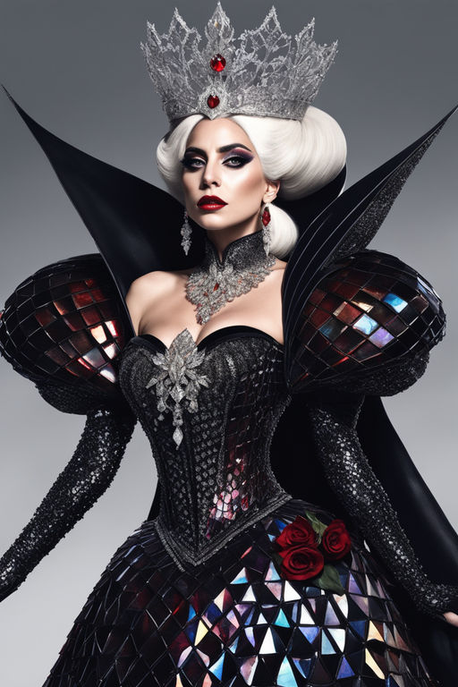 Hyper realistic Lady Gaga as a Goth Metal artist rea