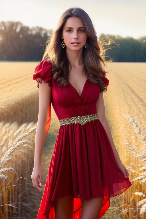 detailed sexy red dress - Playground