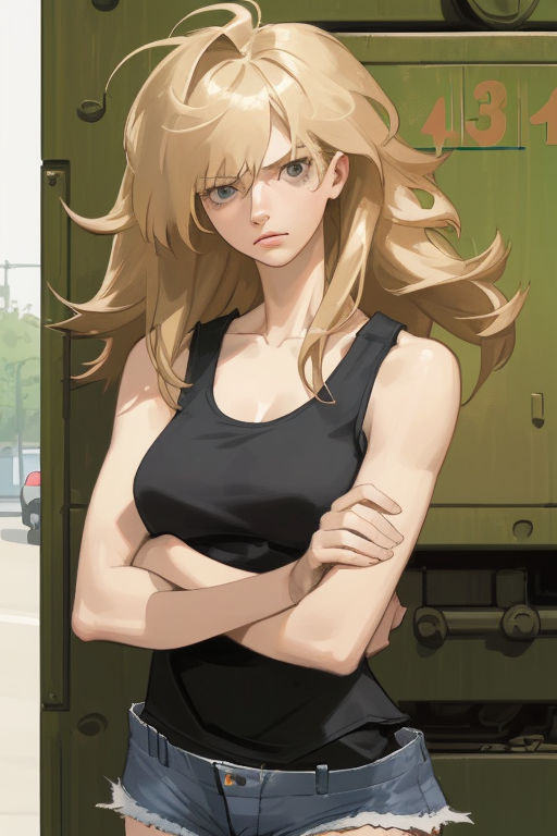 Black to Blonde Messy Anime Girl Hair