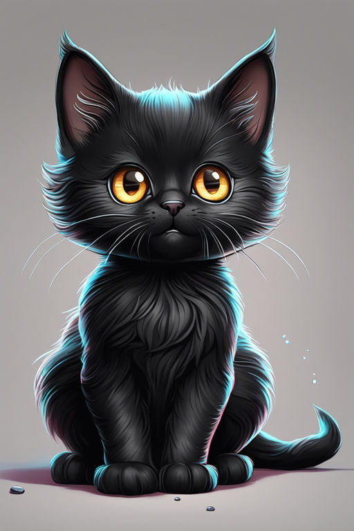 cute cartoon black cat