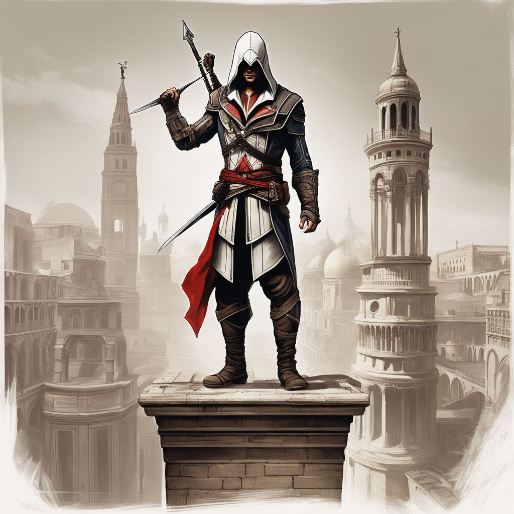 Assassin's Creed 2 Play Arts Kai Pre-Painted Action Figure: Ezio Auditore  Da Firenze (Re-run)