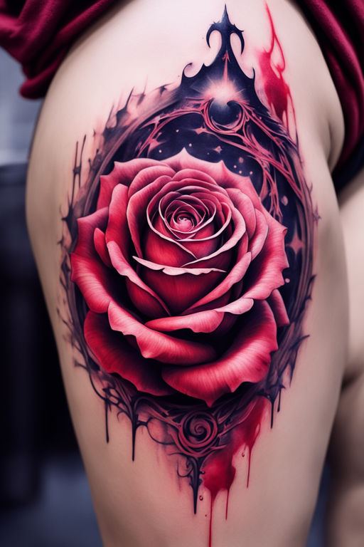 Abstract Rose And Thorns Tattoo Stockvectorkunst en meer beelden van  Abstract - Abstract, Blad, Bloem - Plant - iStock