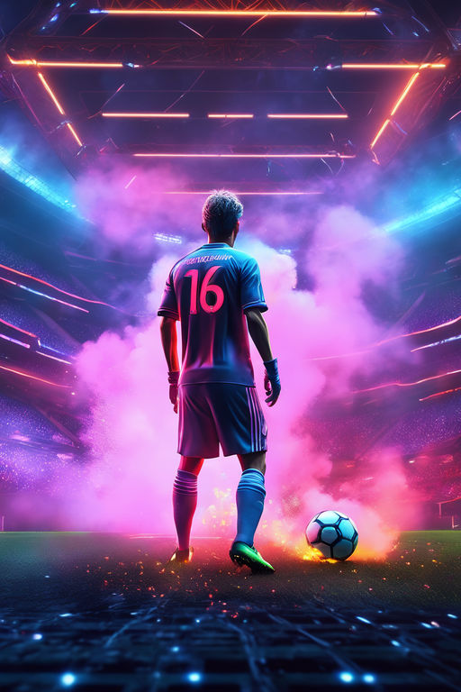ArtStation - Mens Soccer Hot Pink and Purple Jersey Player-10