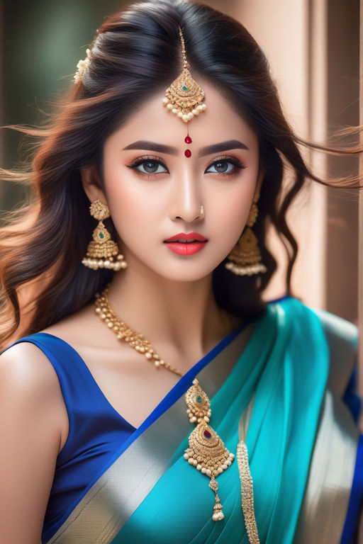 Blue Saree Sleek – Scarlet_V