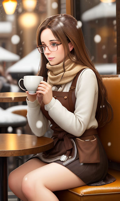 anime girl smiling with brown hair