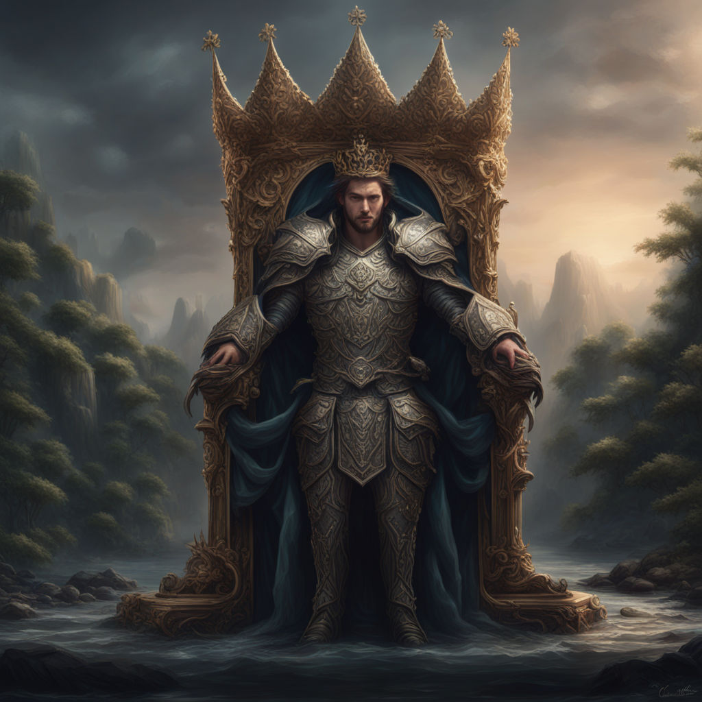 king on the throne, medieval, high fantasy, 8k, high resolution, 