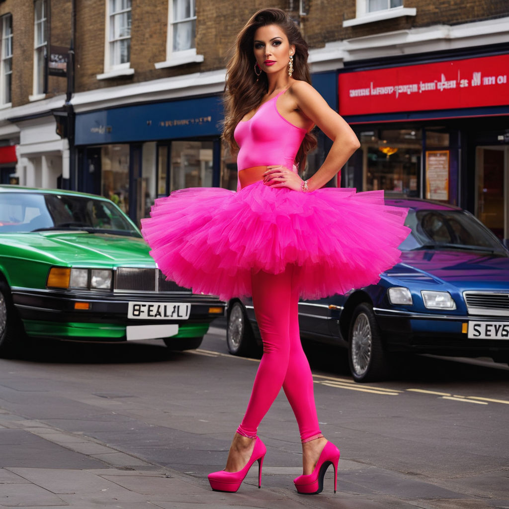 1980s Neon Pink Costume Tights