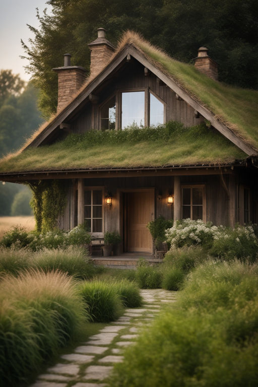 Dreamcore-like picture: a quaint house nestled in an expansive