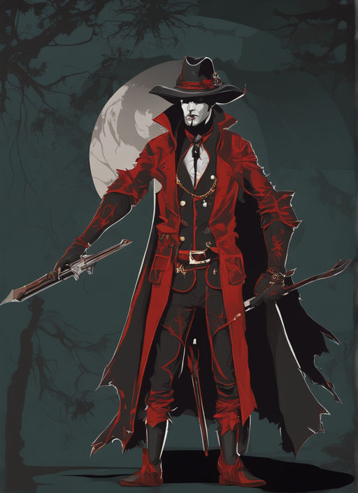 Female Figure with a Fantasy Vampire Hunter Outfit Stock Illustration -  Illustration of myth, mystery: 213296682