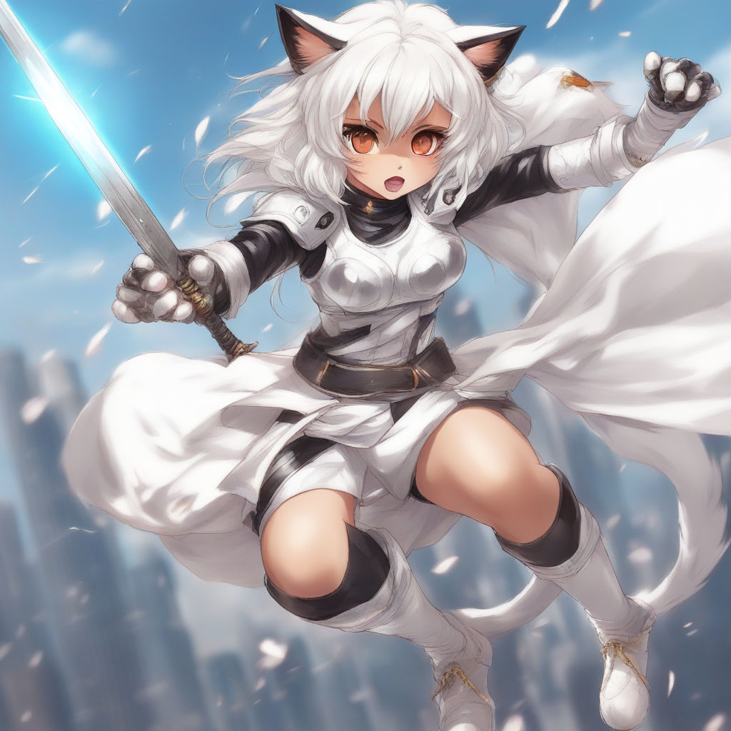 AI Art: Anime girl with a sword by @Dark07