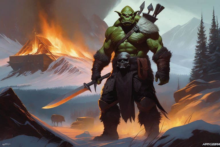 Orc warrior now starts with sword and shield in a plate bodypaint