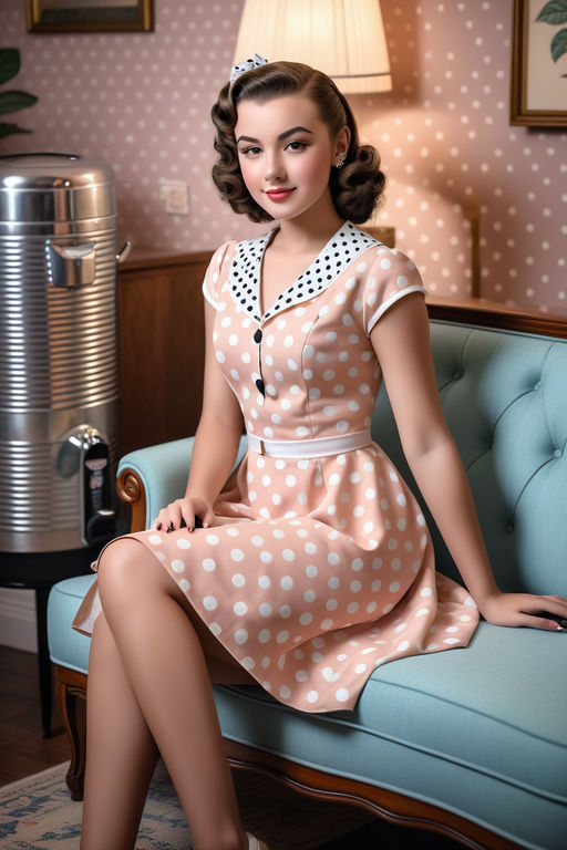 cute young pin-up dress girl rockabilly style - Playground