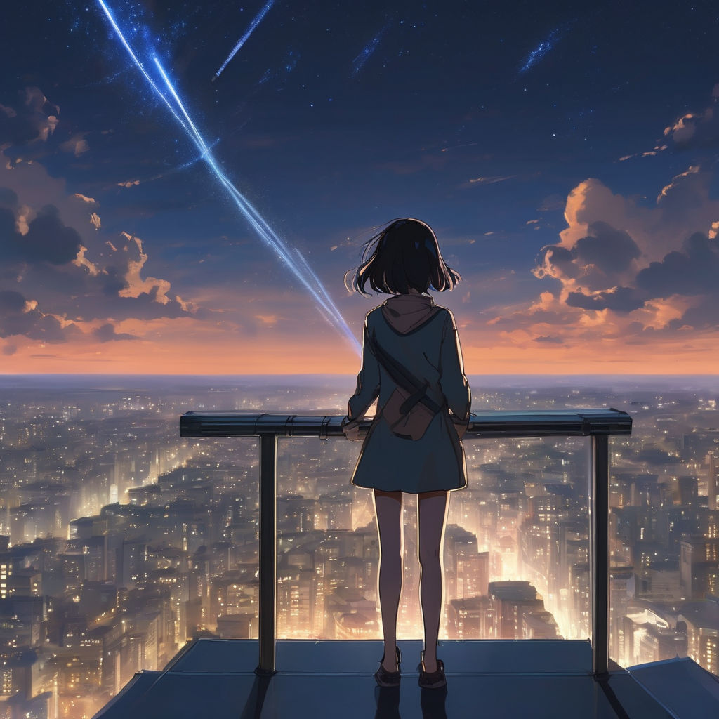 200 stars in the night sky, style of makoto shinkai studio