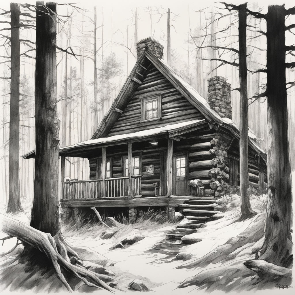 How To Draw A Log Cabin House, Step by Step, Drawing Guide, by Dawn -  DragoArt