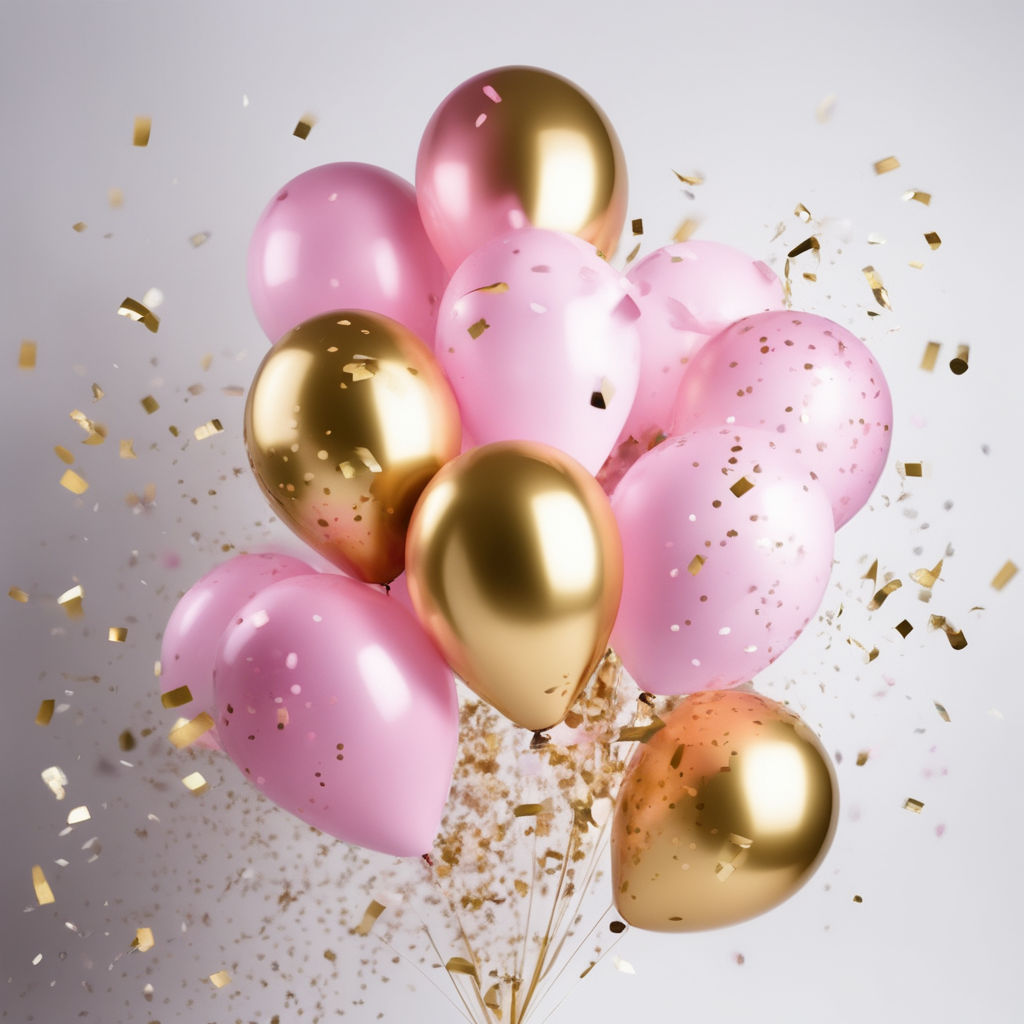 Bouquet de ballons confettis rose gold - MODERN CONFETTI