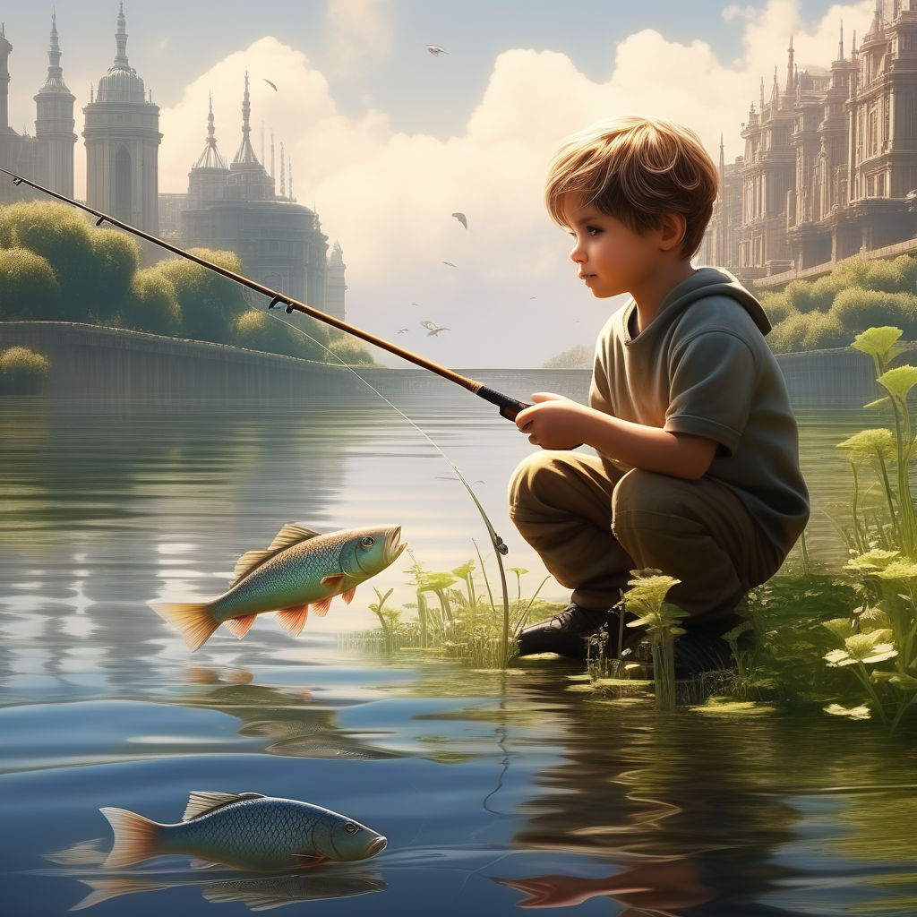 ArtStation - boy fishing