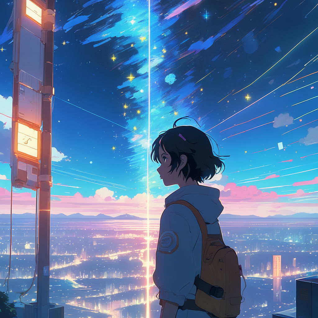 Makoto Shinkai , Kimi no Na Wa, starry night, comet