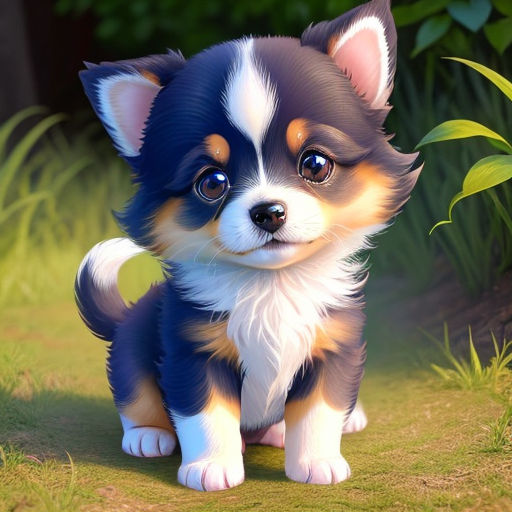 anime corgy puppy，Expression of cuteness, No background, no background,  white background, girl with short blue hair and blue eyes ((no dog ears)) -  SeaArt AI