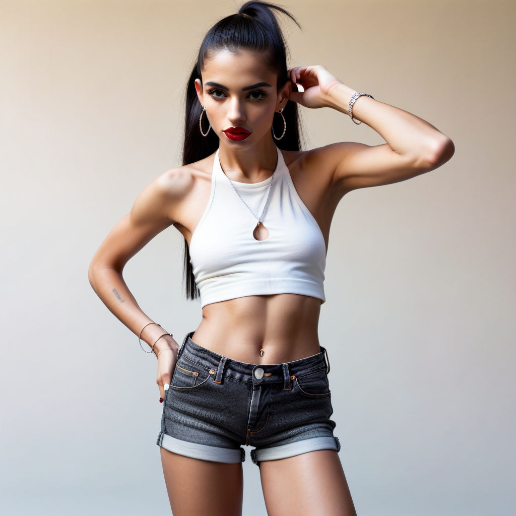Sofia Boutella showcases her fit frame in a colorful crop top and