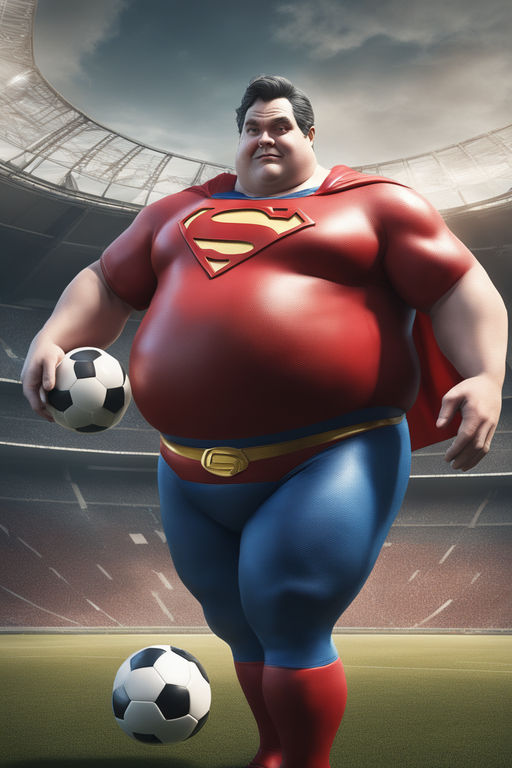 3D overweight superhero" - Playground