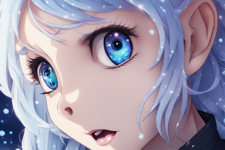 ANIME GIRL FACE WITH GALAXY IN TNE EYES - Playground