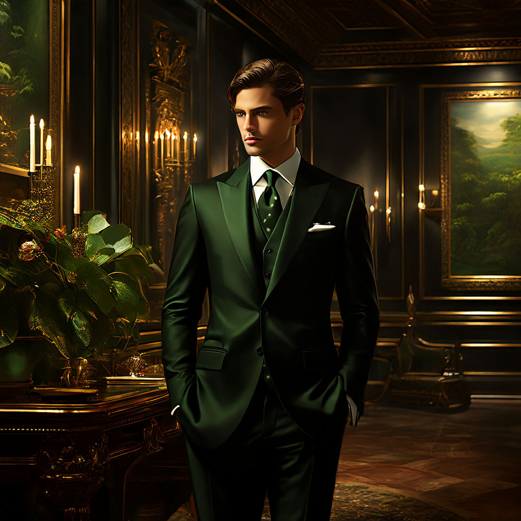 full body elegant french model in light green elegant suit in