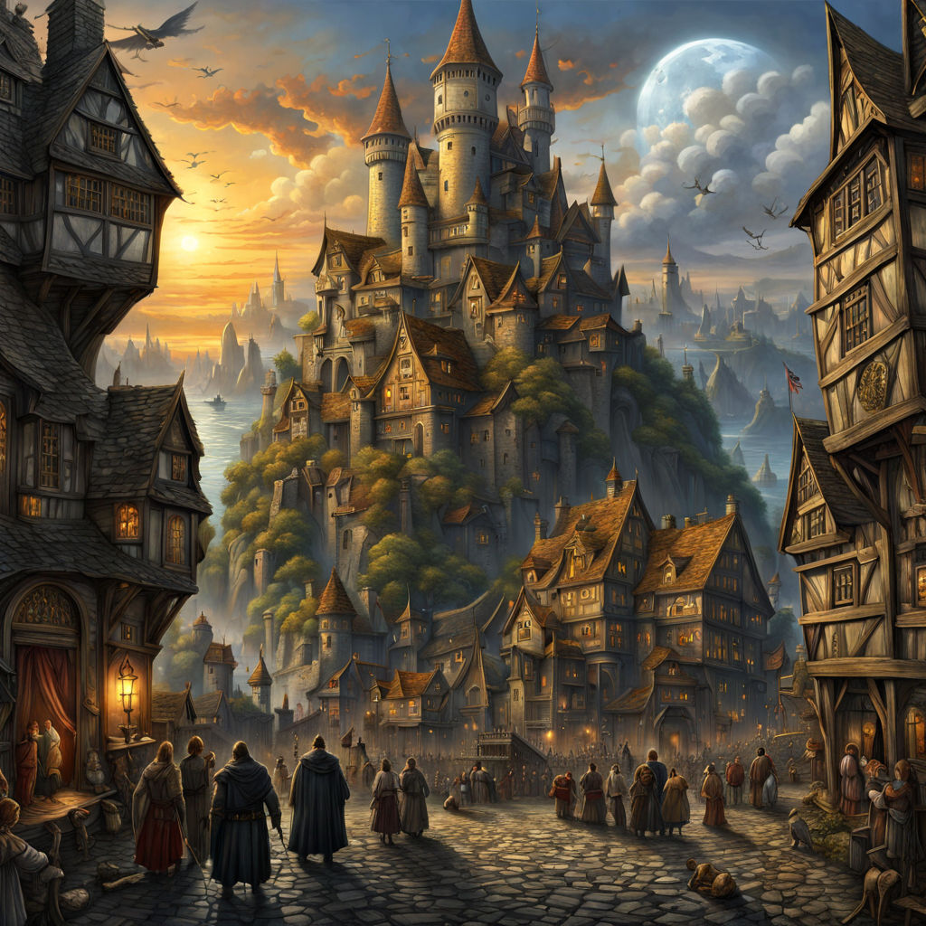 fantasy medieval city art