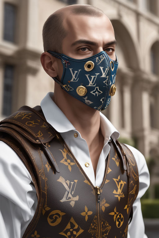 Mortal Kombat Fashion : man wearing Louis Vuitton monogram concept mask,  renaissance period, hyper realistic v--5, 8k, 8mm lens, trending on  artstation, sharp focus, studio photo, intricate details, highly detailed,  by greg