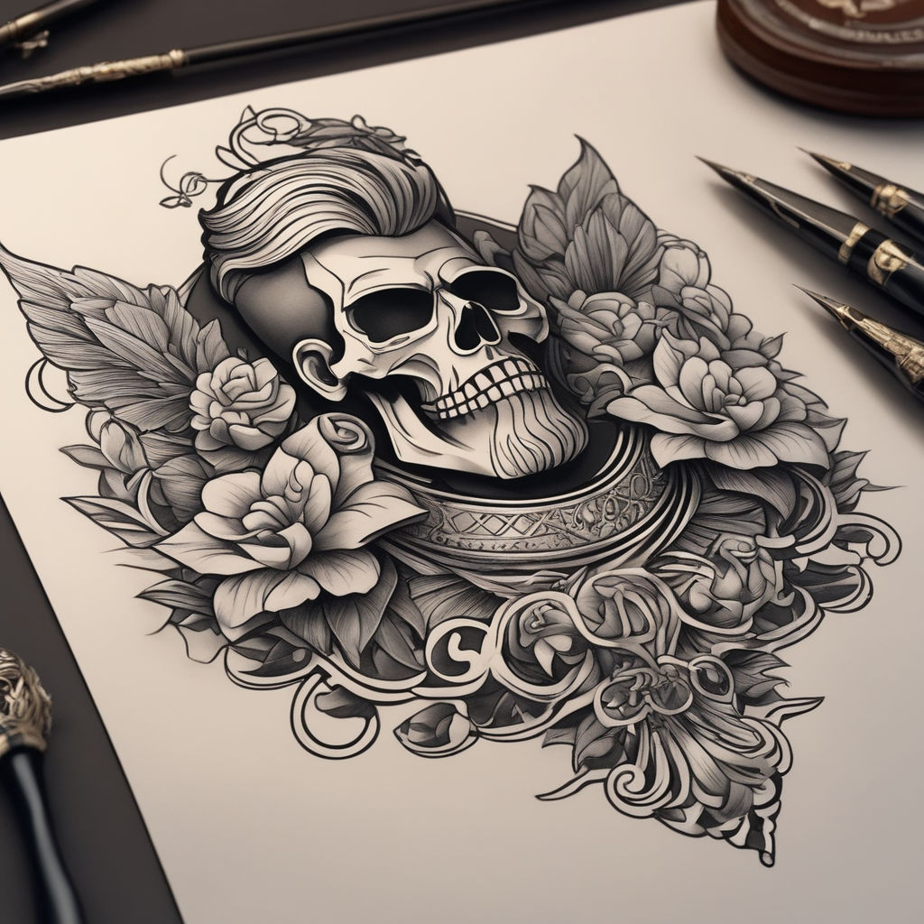 ArtStation - Skull Stippling Pen and Ink