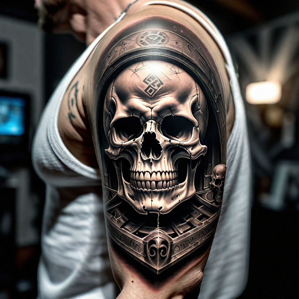 Black White Skull Head Tattoo Machine Stock Vector (Royalty Free)  2299178535 | Shutterstock