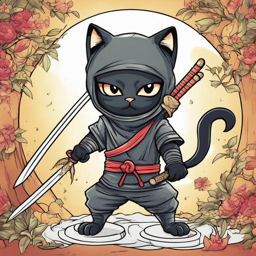 ninja cat drawing