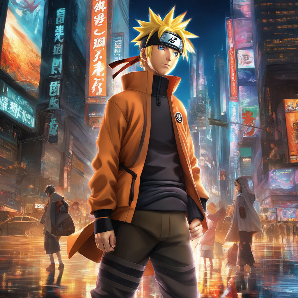 Naruto Uzumaki Wallpaper 4K, Japanese, Artwork, Red moon