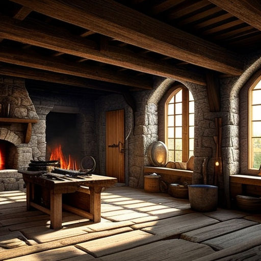 medieval blacksmith shop interior