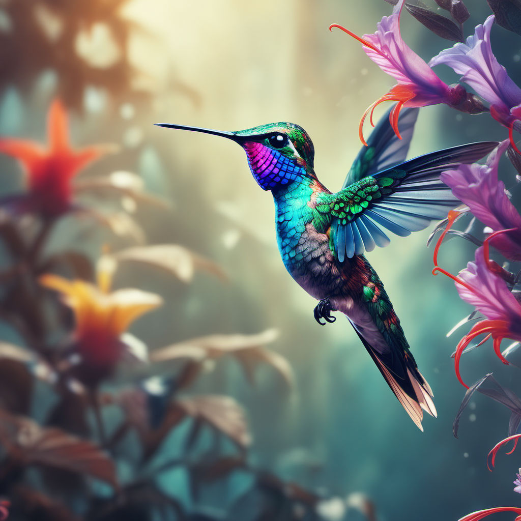 Wallpaper hummingbird abstract colorful flowers desktop wallpaper hd  image picture background 2aceb7  wallpapersmug