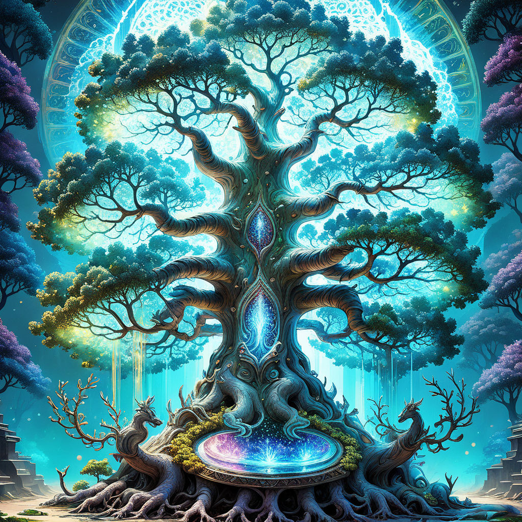 Wise Mystical Elucidative Tree and 50 Year Old Gamer Original Art