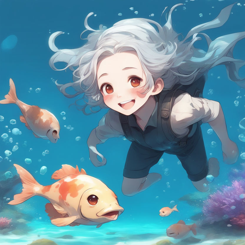 Fantasy Ocean Adventures Anime Girl Swimming With the Fish -  Hong Kong