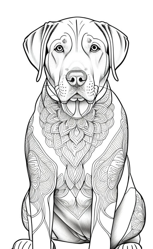 realistic lab dog coloring pages