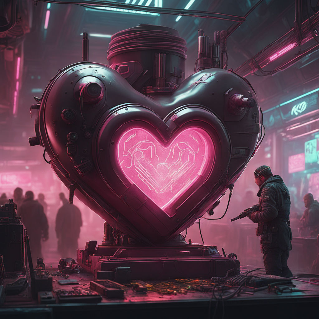 ArtStation - Artificially In Love Cyberpunk Purple Robot 4k