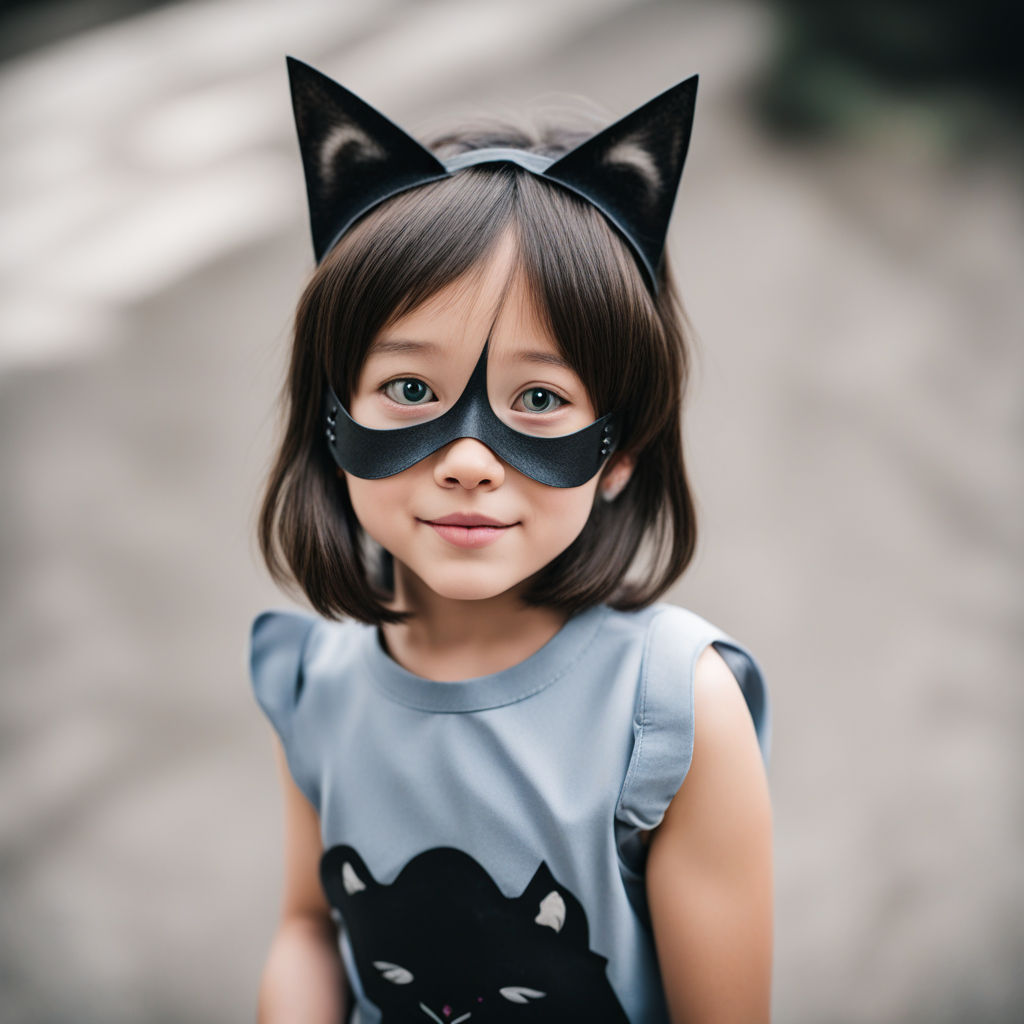 A cute Kawaii tiny hyper realistic baby CatWoman - Playground