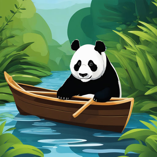 A playful panda, happily munching on bamboo, in a cute and cheerful art  style, with a moderate level of detail. sticker, joyful, vibrant colors,  cartoonish style, vector, contour, white background