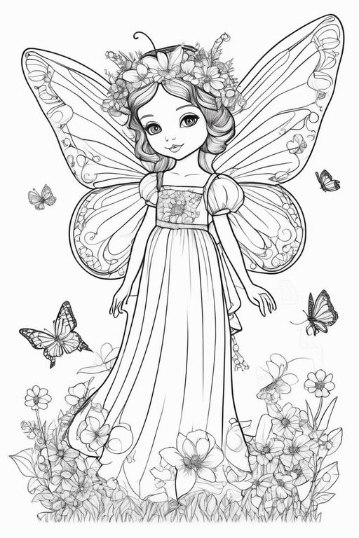 garden fairy coloring pages for kids