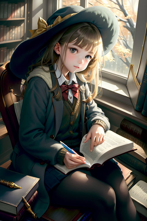 anime girl reading book  Beneath the Tangles