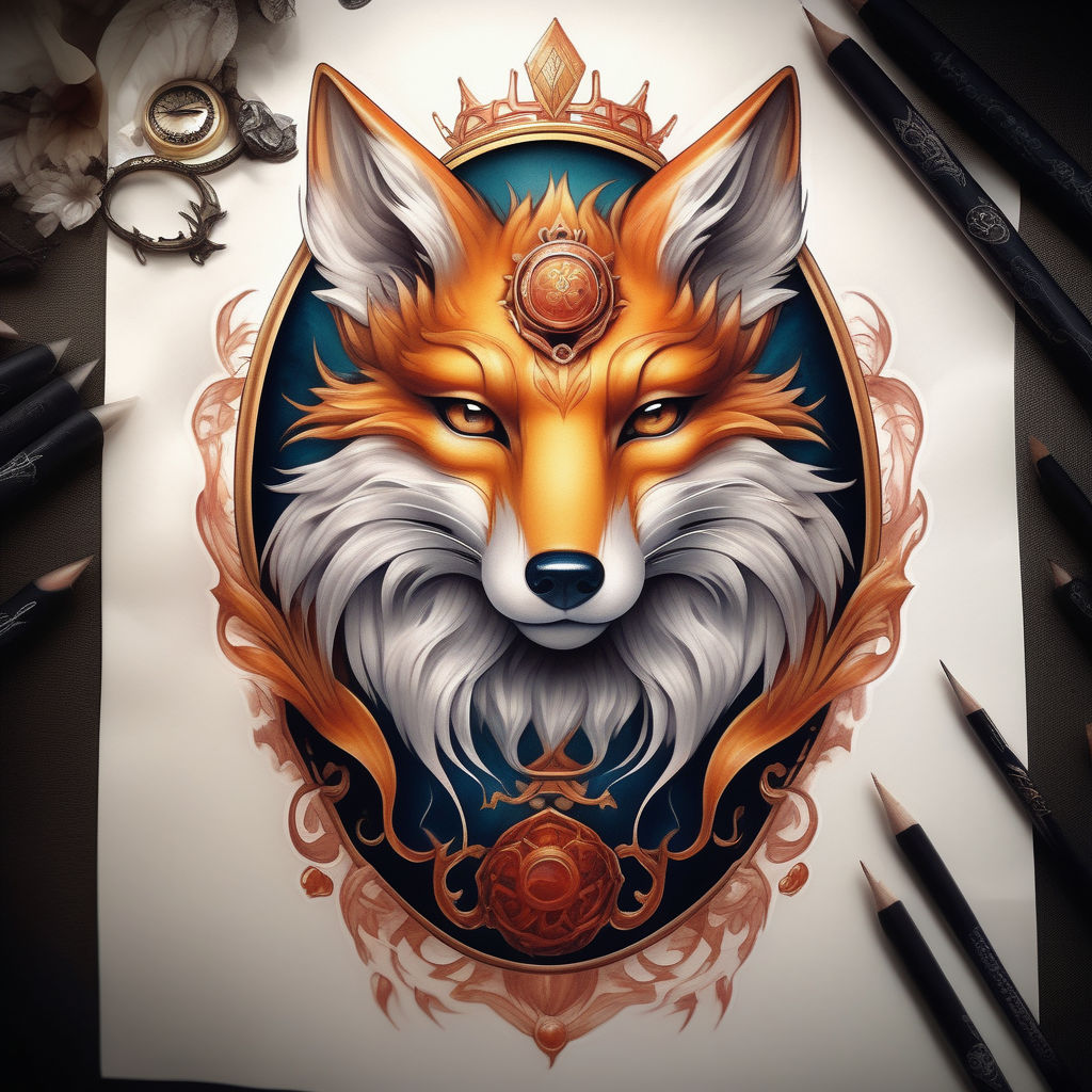 Angry fox sketch hand drawn Royalty Free Vector Image